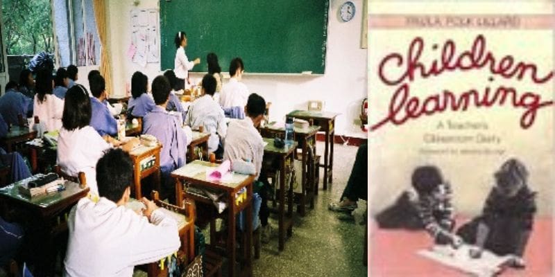 A classroom with students in desks and a teacher.