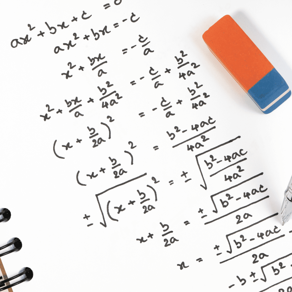 A notebook with some math equations written on it