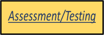 Yellow sign with blue border and text reading "Trade Skills Assessment/Testing.