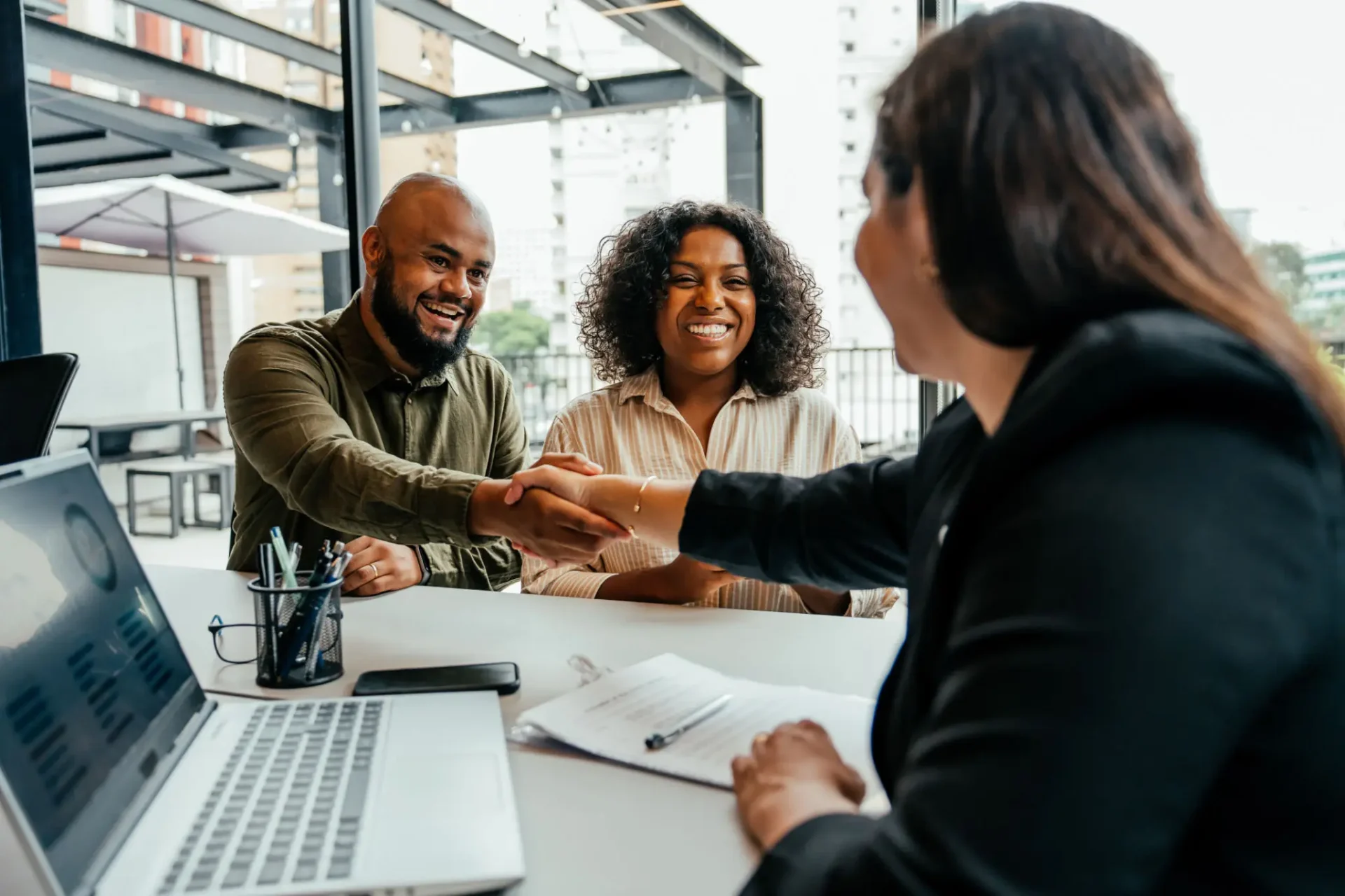 Financial advisor meeting 
with a client