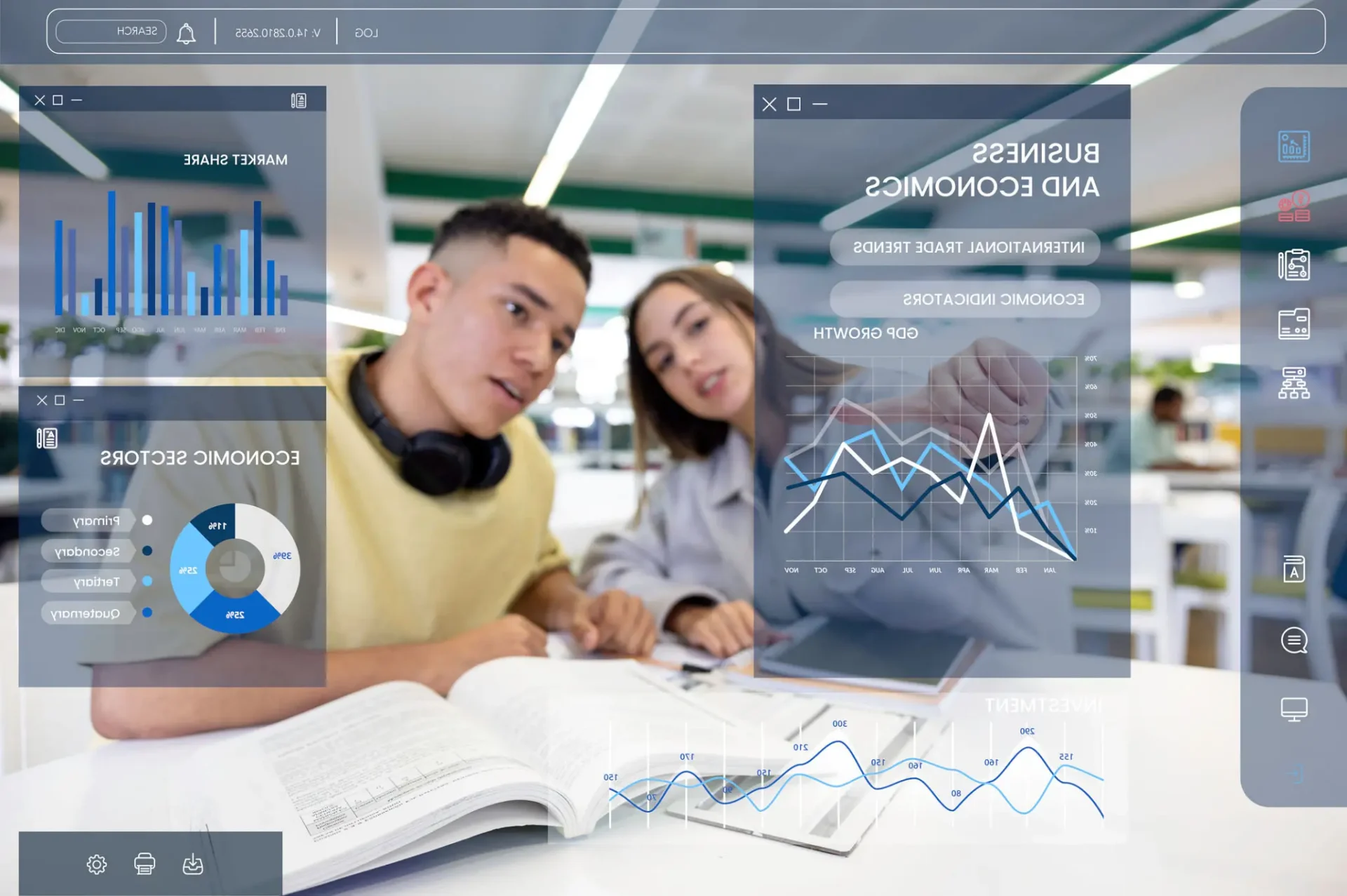 High school students in a 
finance simulation